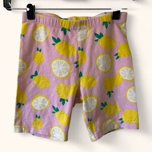 Girls Large Size 10/12 Pink Yellow Wonder Nation Lemon Biker Shorts Kidcore